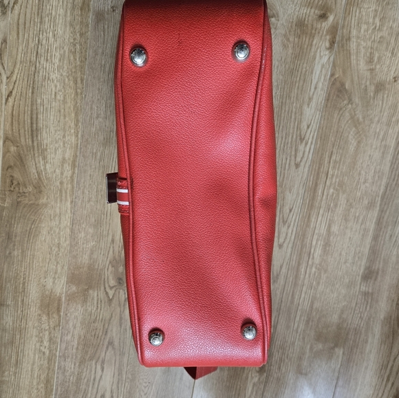 VINTAGE❤️ SAMSONITE Vegan Leather Sporty Red Travel Bag - Picture 6 of 10